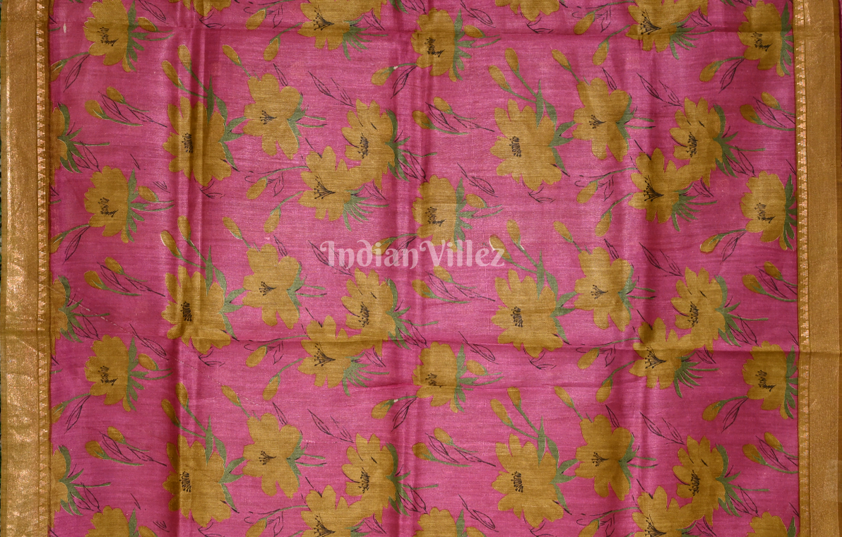Mehendi Green Magenta Pink Pure Kanjivaram Soft Silk Saree