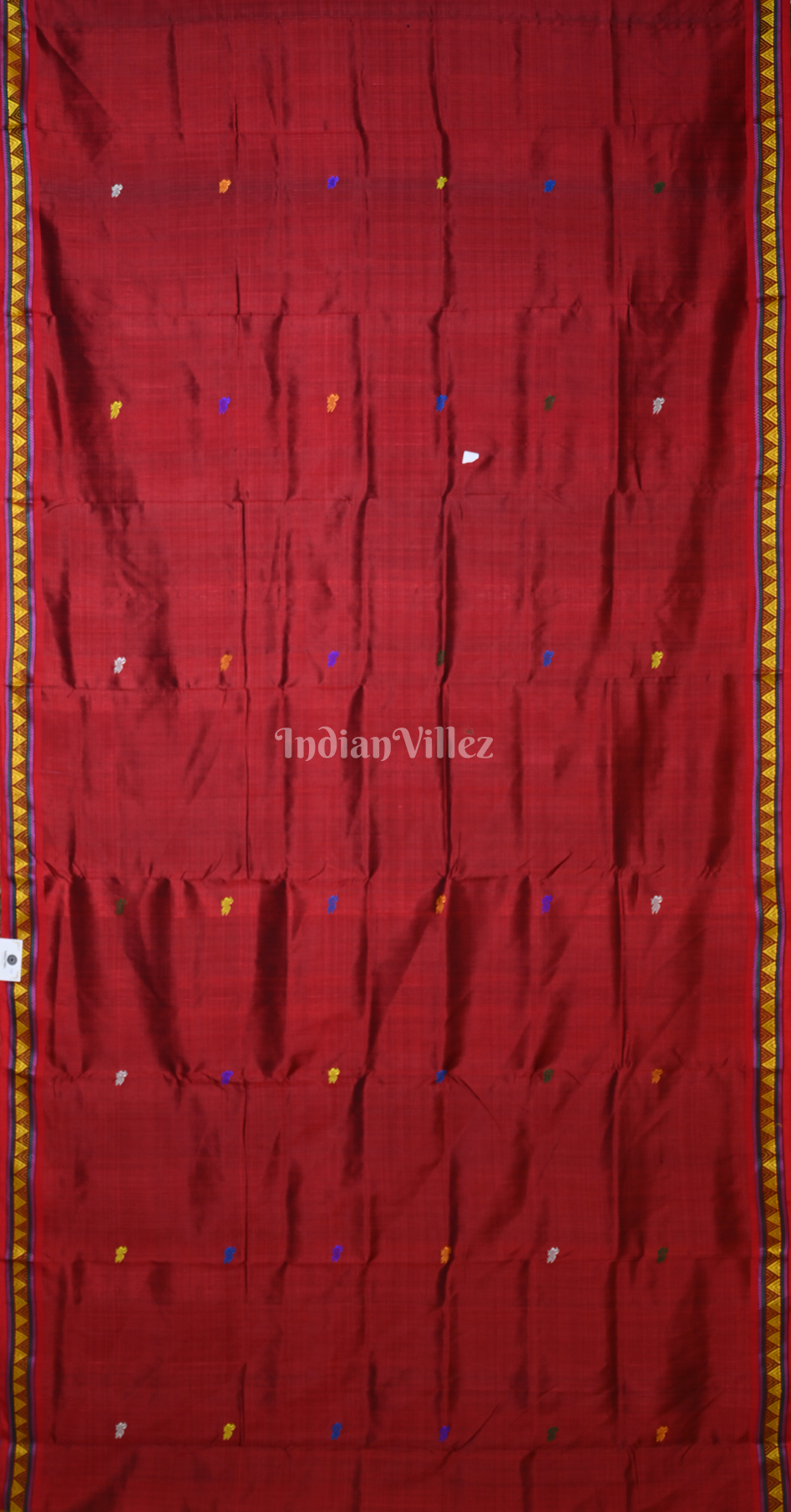 Maroon Buti Design Odisha Ikat Khandua Silk Saree with Dongaria Anchal 