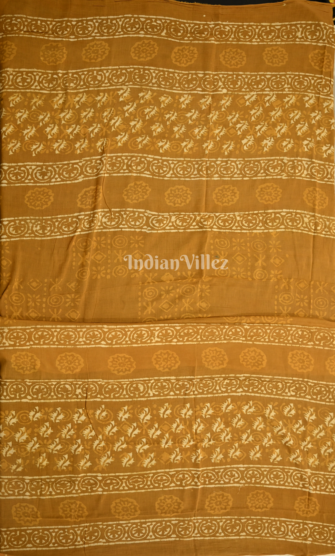 Mustard Yellow Dabu Block Printed Cotton Suit Sets 