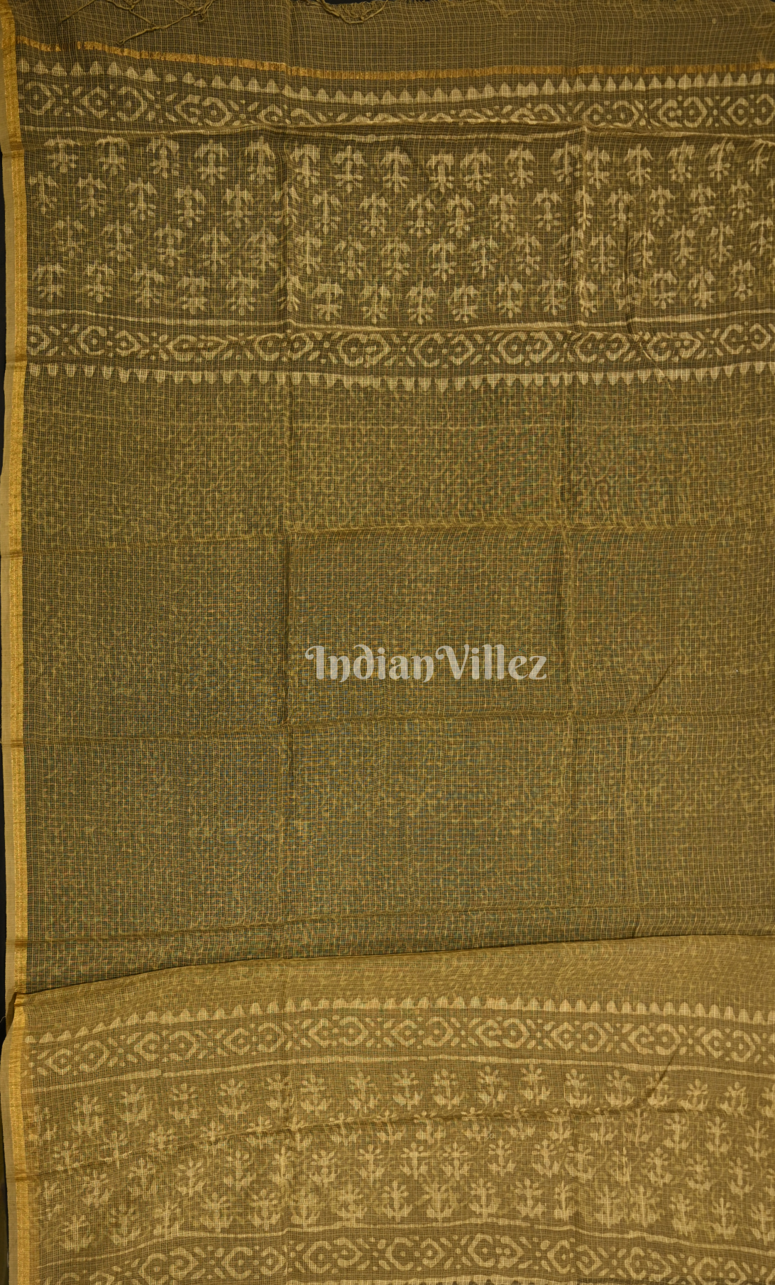 Mehendi Green Dabu Block Printed Cotton Suit Sets