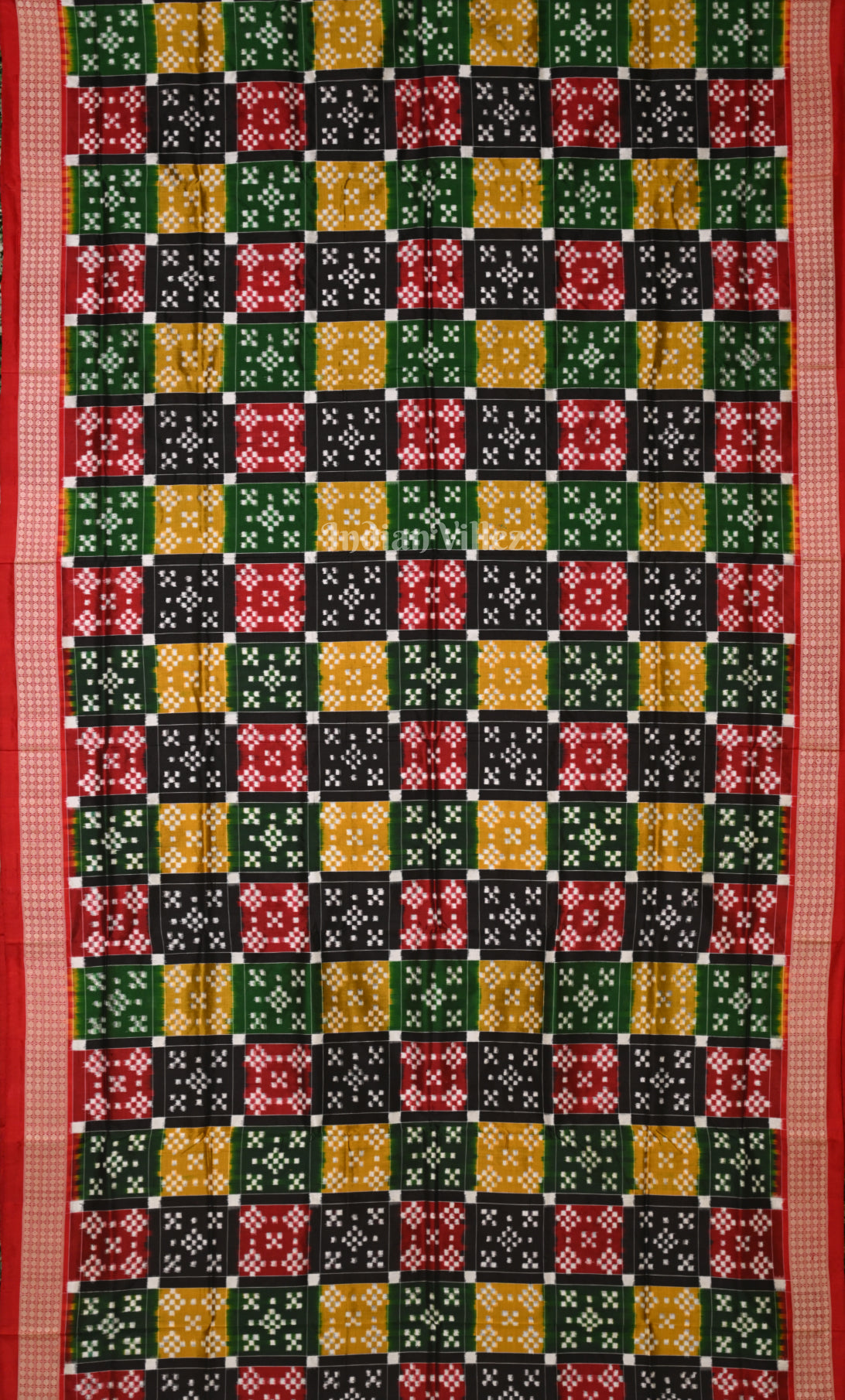 Multicolour Pasapali Odisha Ikat Sambalpuri Silk Saree 