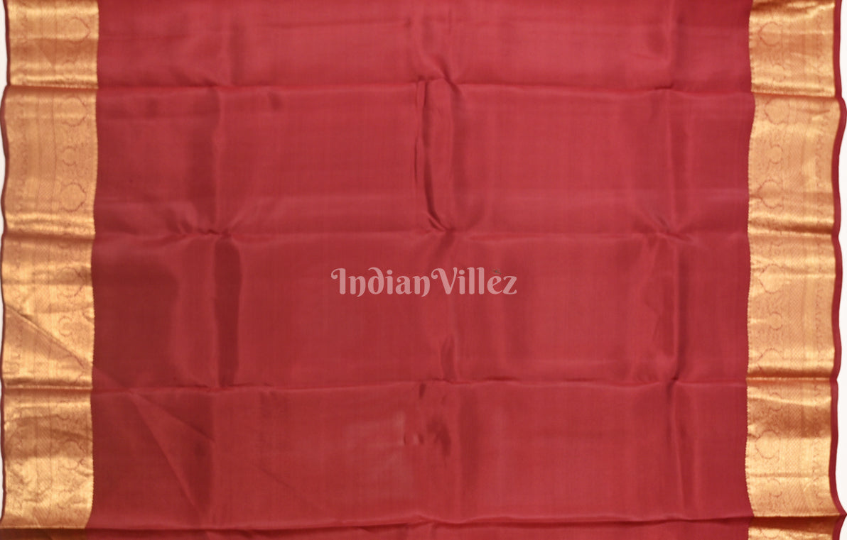 Beautiful Red Brocade Pure Kanjivaram Silk Saree