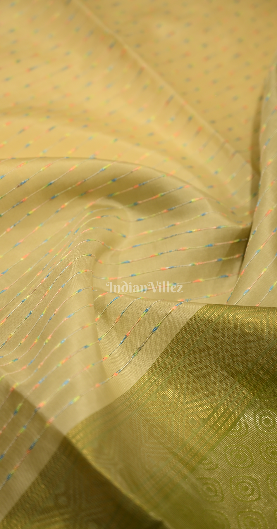 Pastel Green Golden Zari Pure Kanjivaram Soft Silk Saree