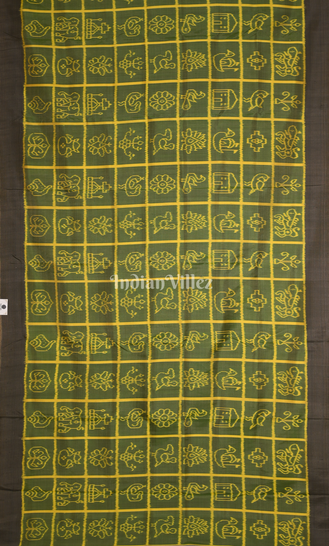 Green Black Nabakothi Odisha Ikat Contemporary Designer Silk Saree