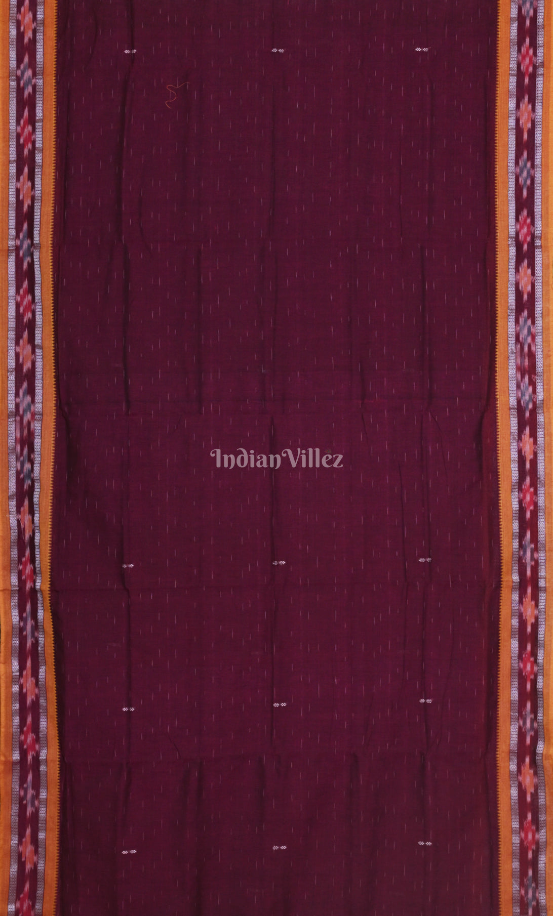Purple Wine Brown Odisha Ikat Maniabandha Cotton Saree