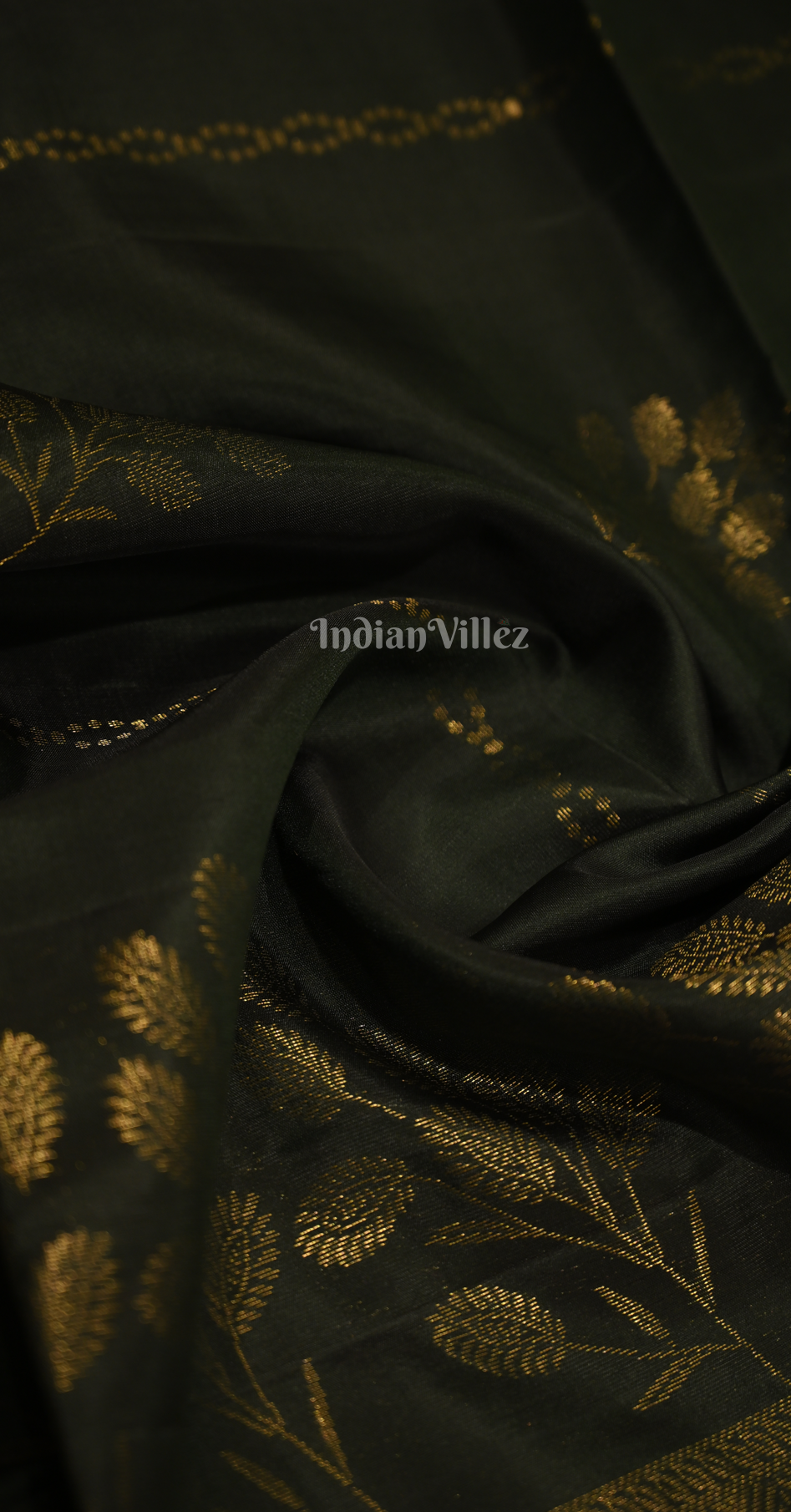 Bottle Green Pink Floral Zari Pure Kanjivaram Soft Silk Saree