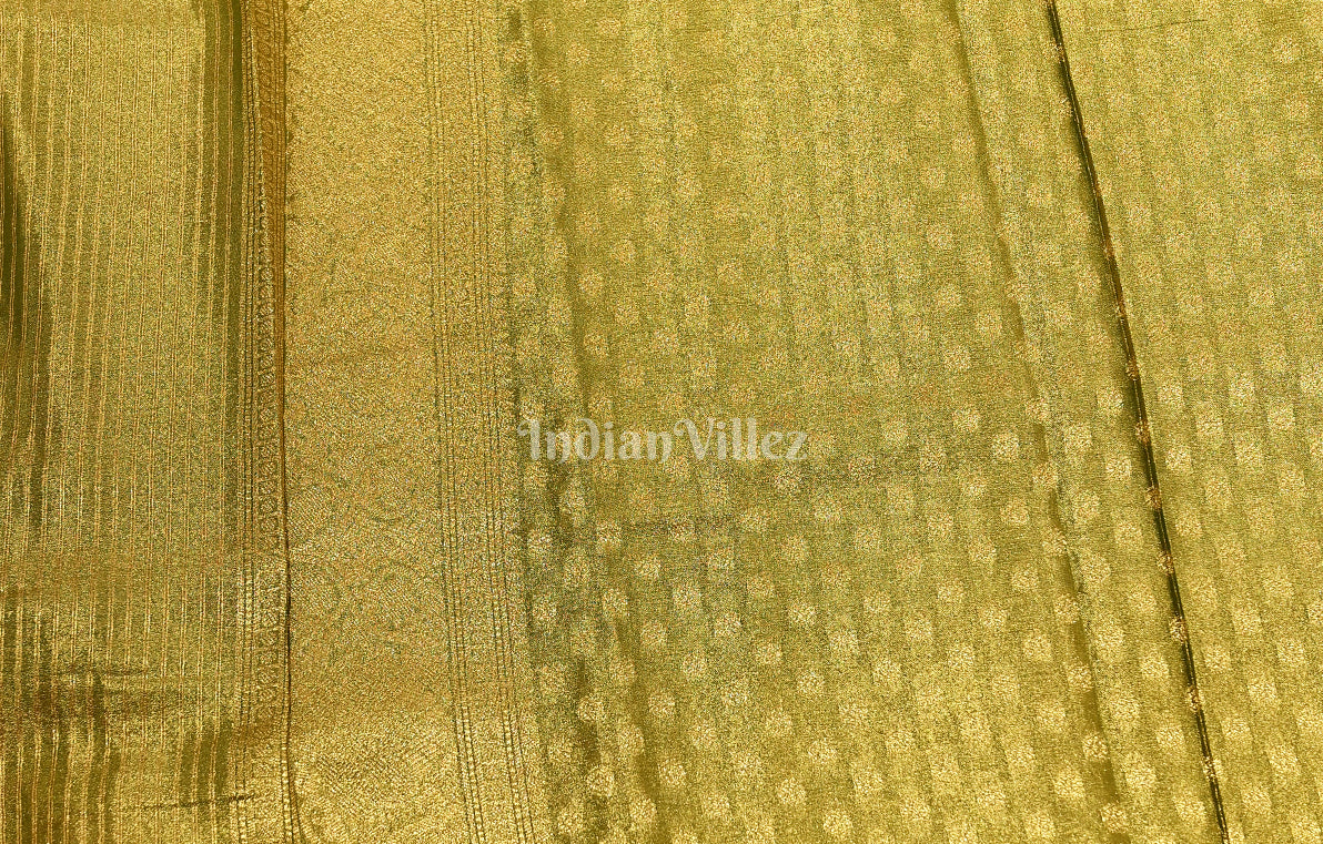 Mehendi Green Dual Tone Digital Print Kanjivaram Silk Saree