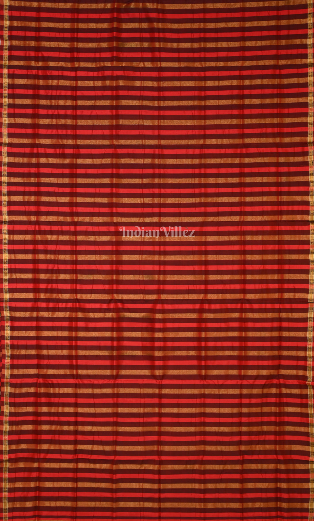 Red with Multicolour Stripped Tissue Sambalpuri Silk Saree 