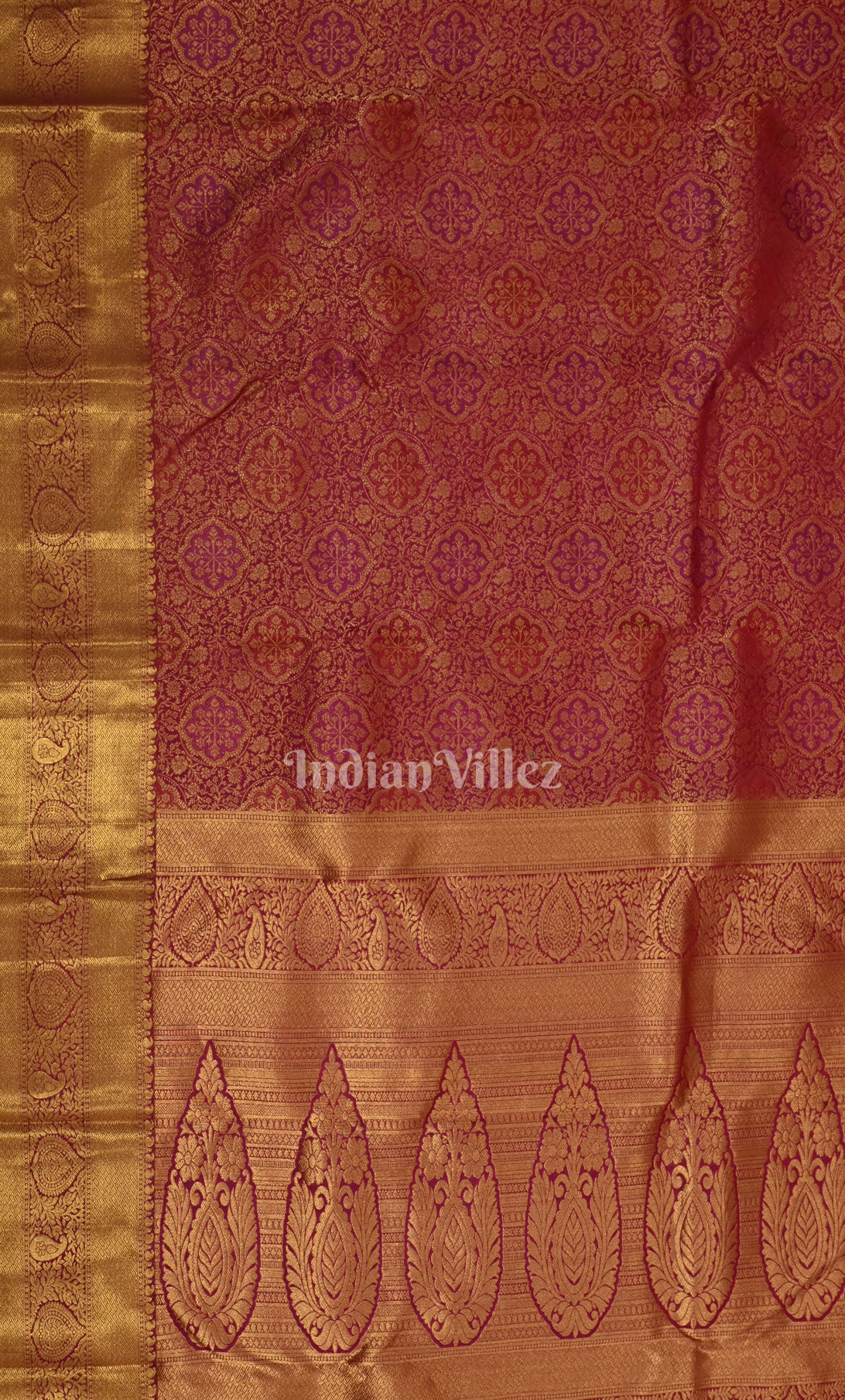 Maroon Pure Kanjivaram Silk Saree with Zari Brocade 