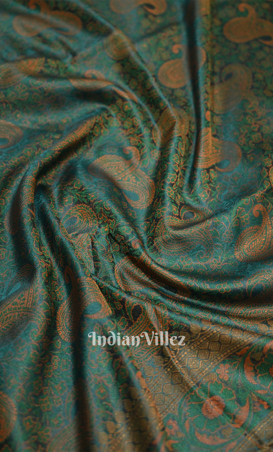 Green Dual Tone Tanchoi Silk Banrasi Saree 