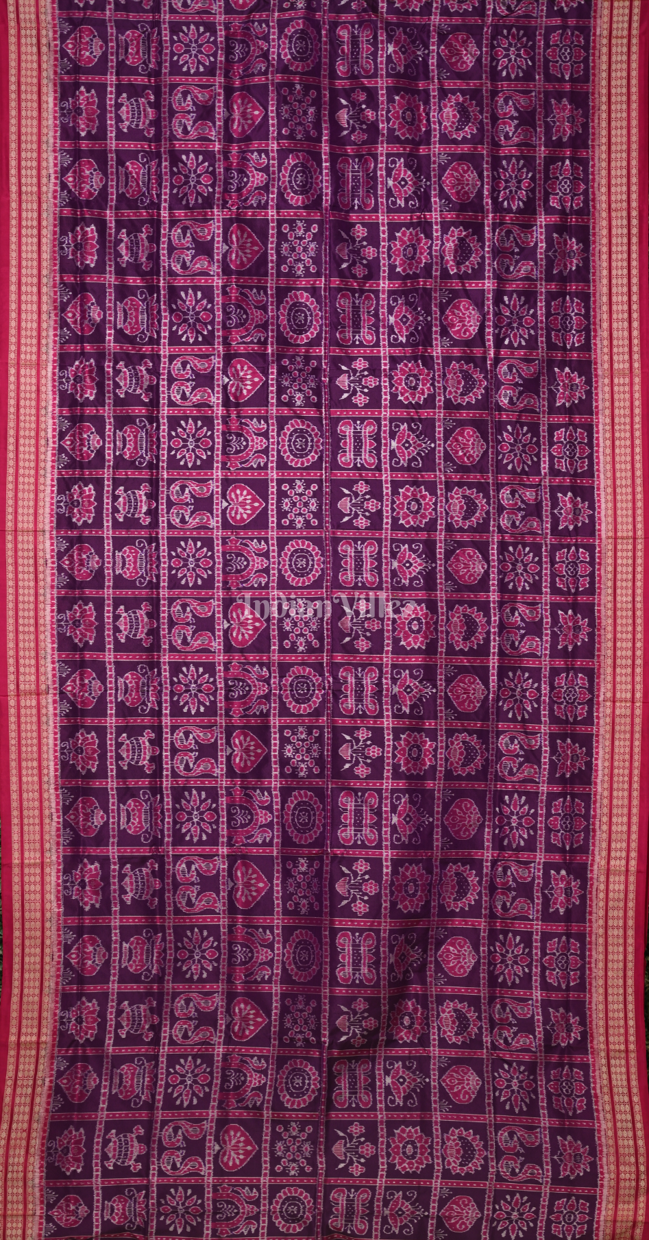 Purple Wine Nabakothi Odisha Ikat Sambalpuri Silk Saree 