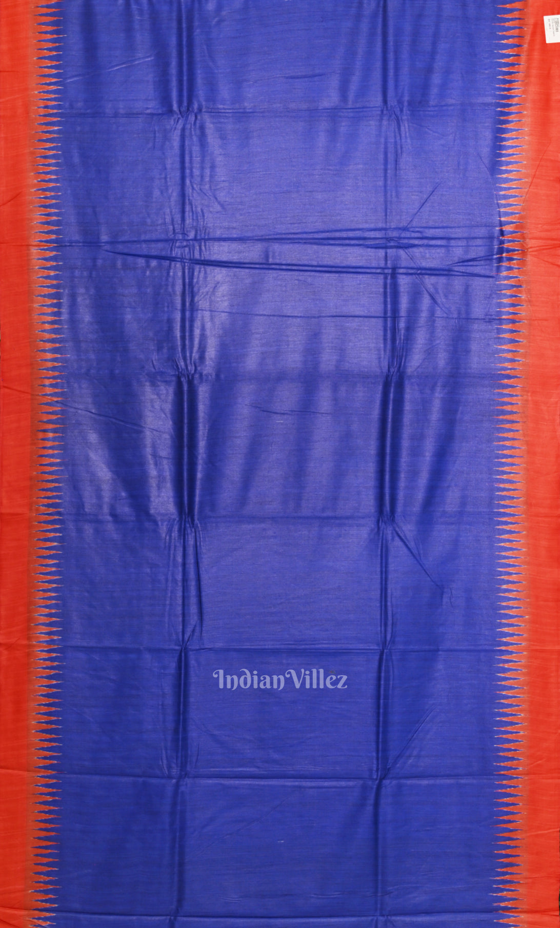 Blue Gopalpur Tussar Silk Saree with Red Border & Anchal