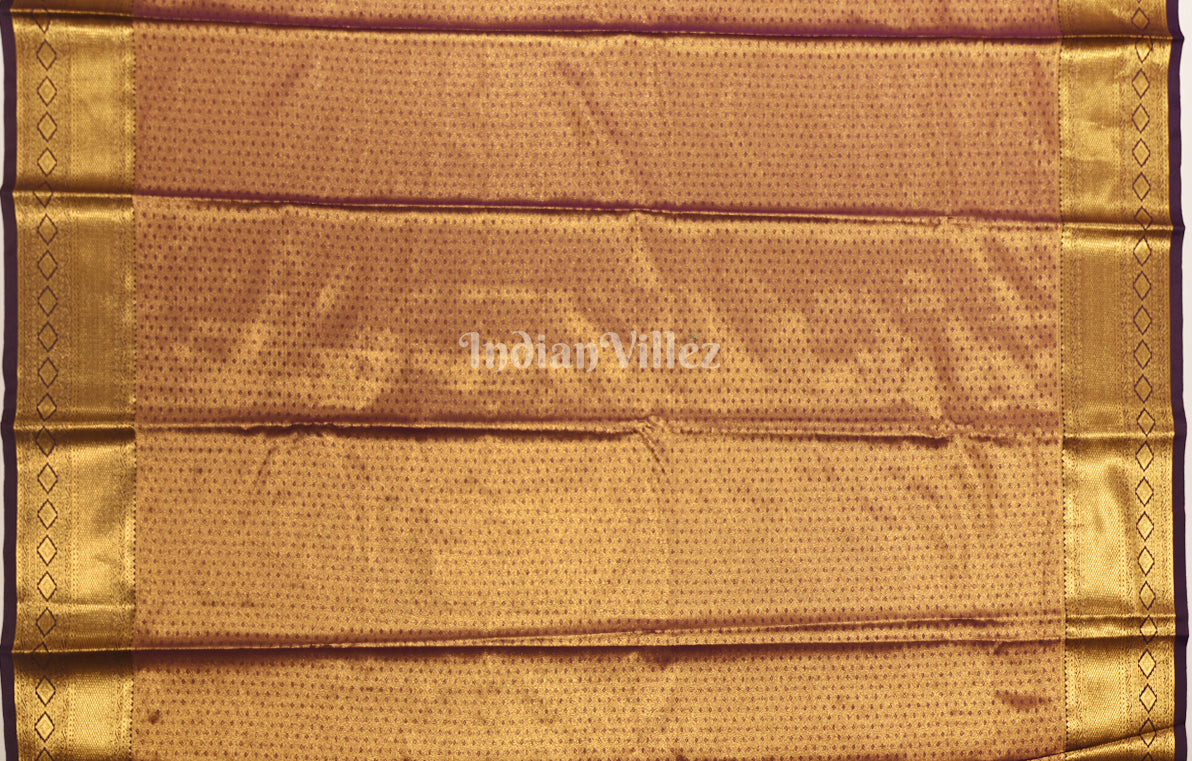 Premium Golden Brocade Pure Kanjivaram Tissue Silk Saree 
