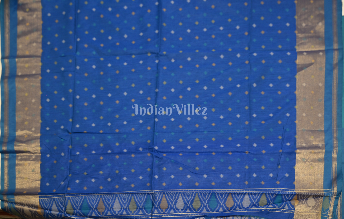 Blue Floral Patola Silk  Saree 