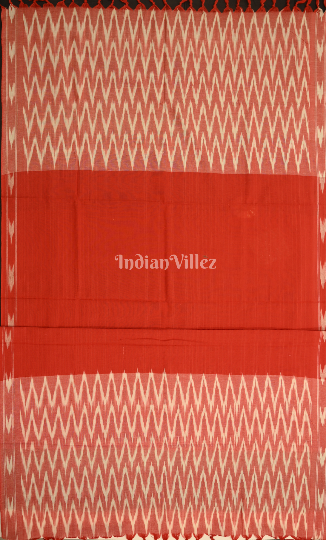 Light Red Pochampally Ikat Cotton Unstitched Suit Sets