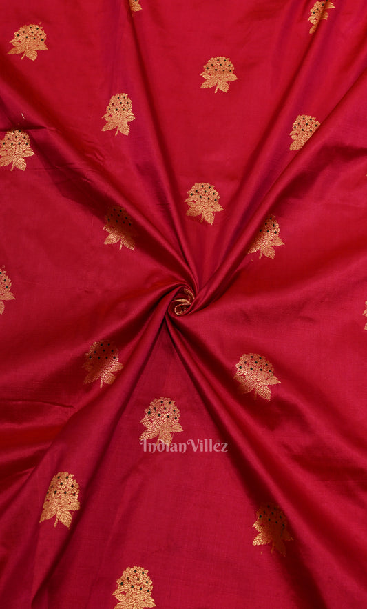 Exclusive Bridal Red Pure Katan Silk Banarasi Saree 