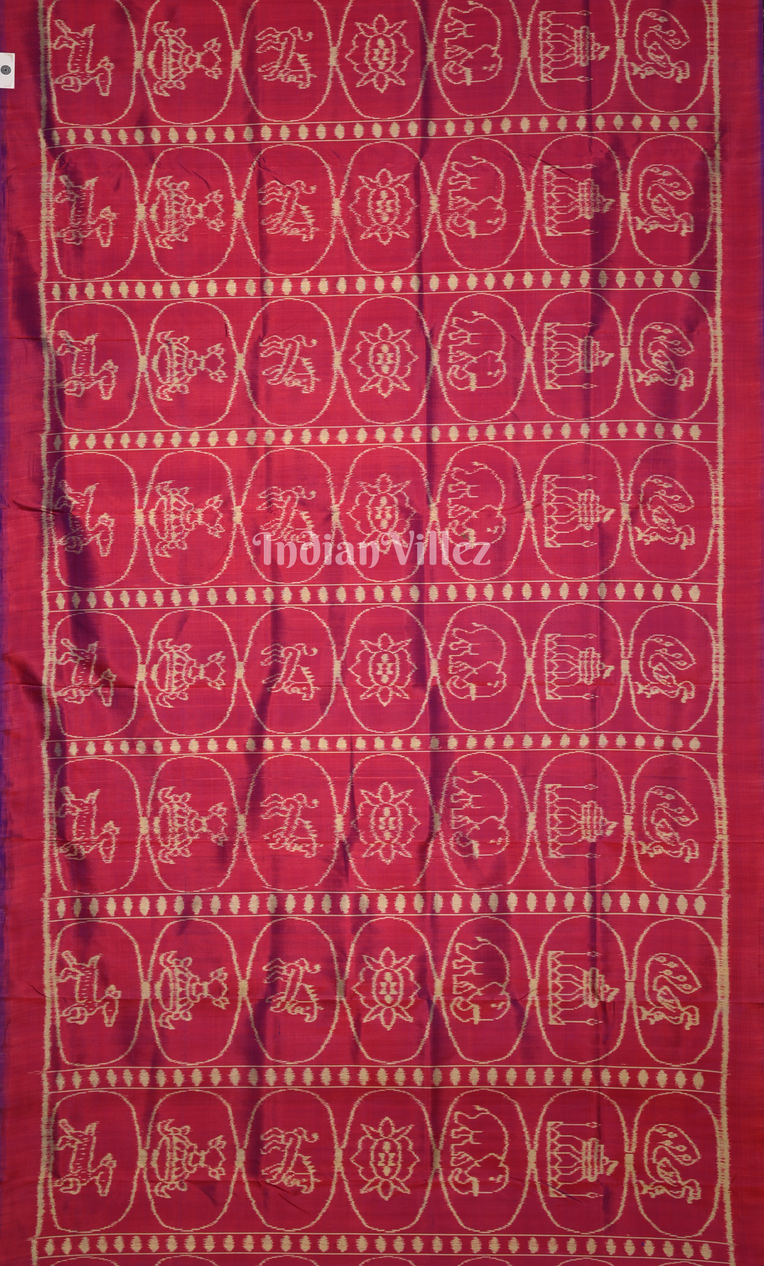 Red Maroon Odisha Ikat Contemporary Designer Silk Saree