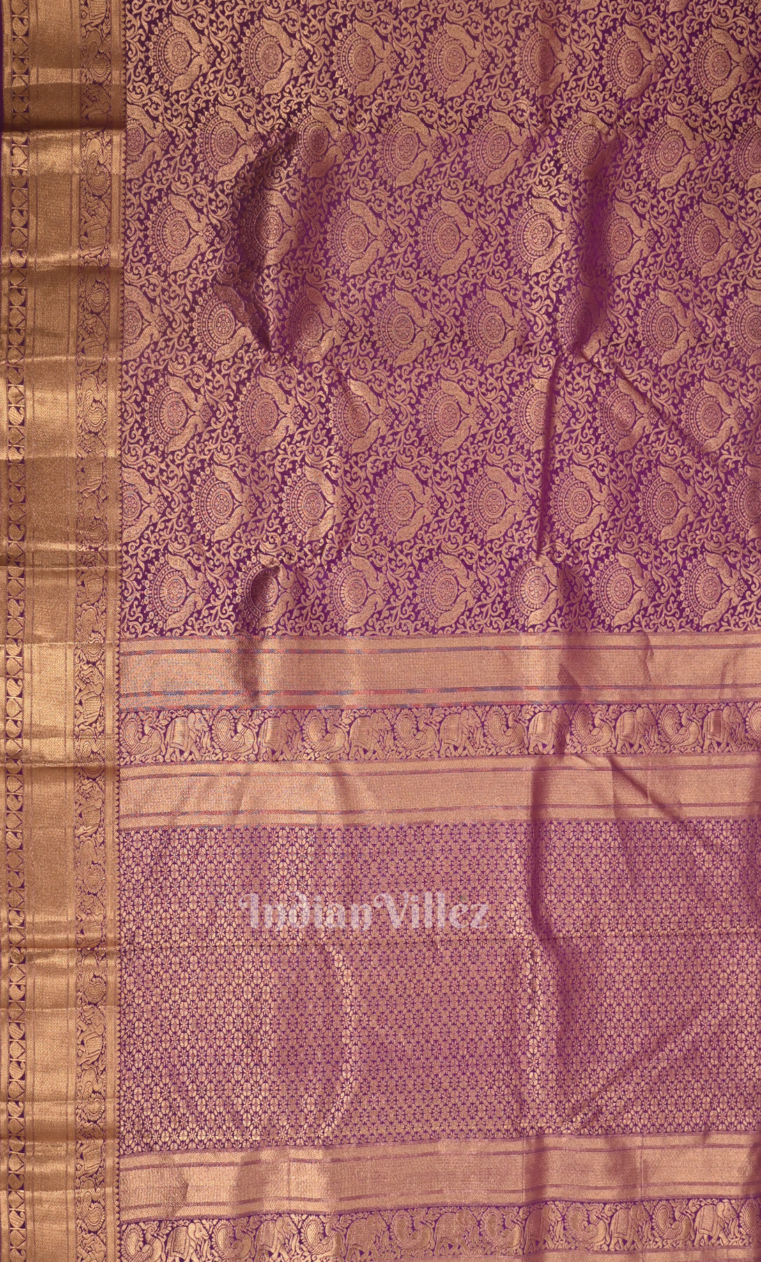 Grape Purple Pure Kanjivaram Silk Saree with Zari Brocade 