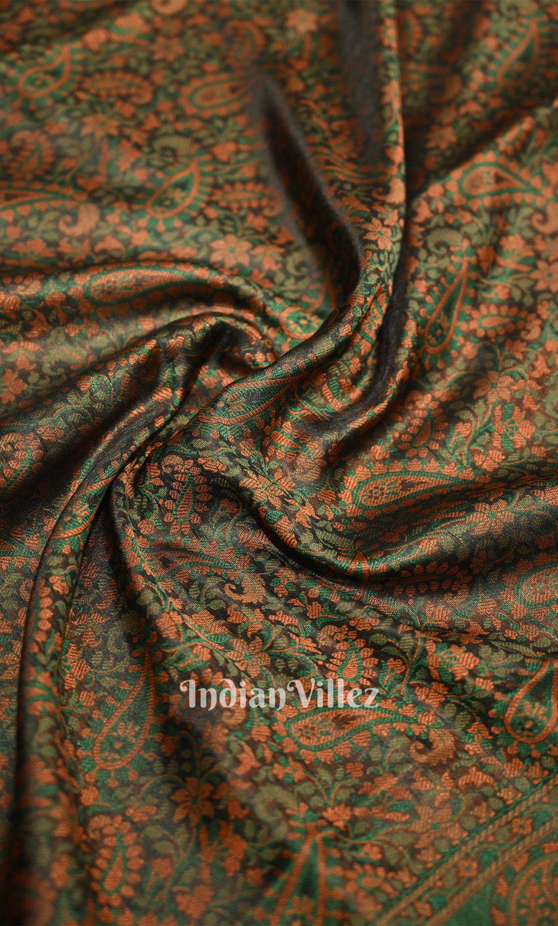 Mehendi Green Dual Tone Tanchoi Silk Banrasi Saree 