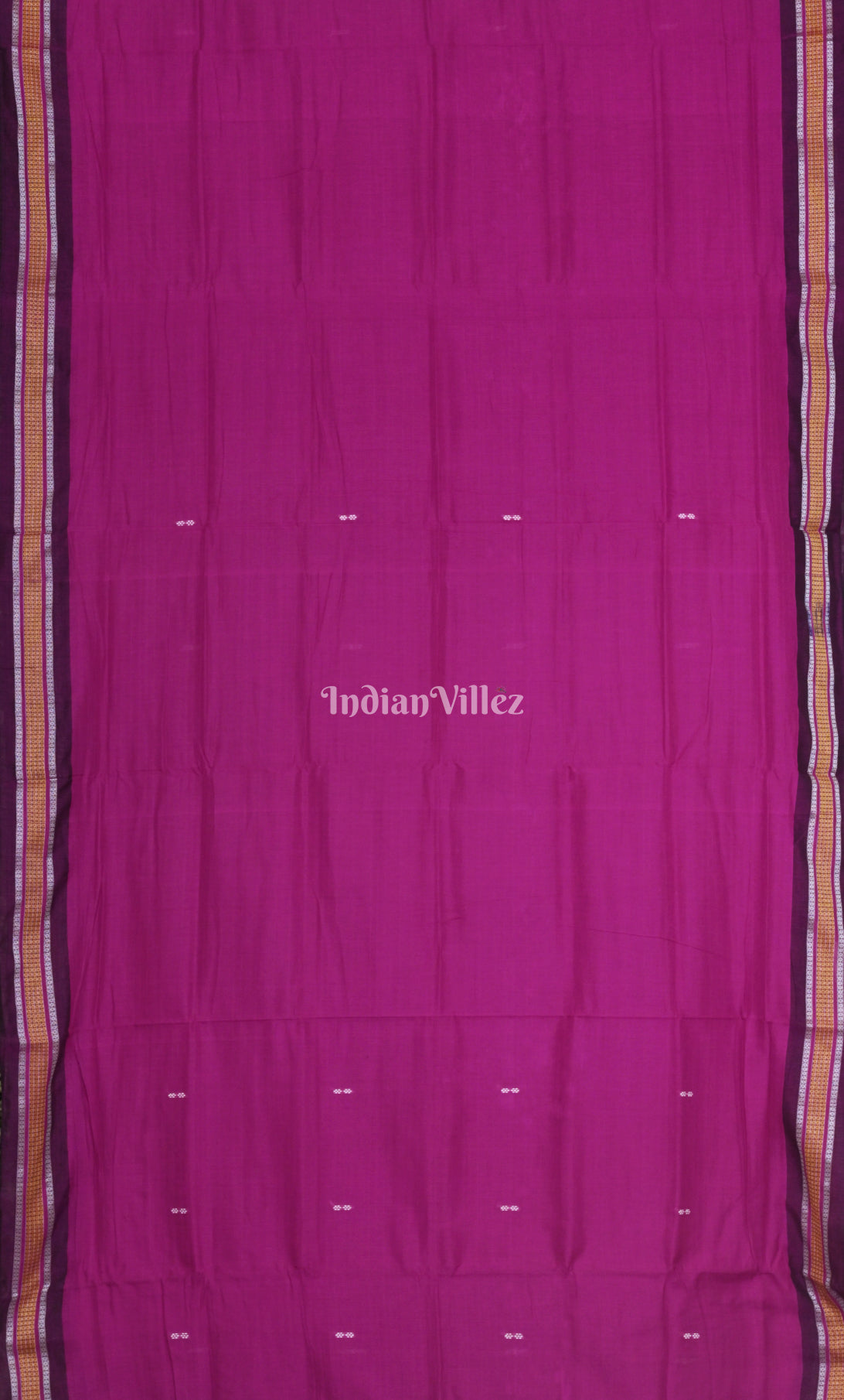 Rani Pink Blue Odisha Ikat Maniabandha Cotton Saree 