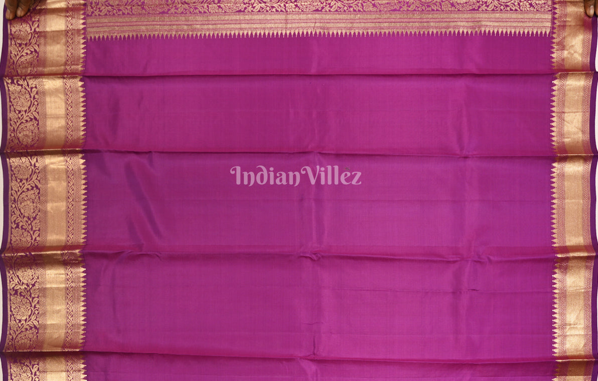 Bridal Wear Purple Brocade Pure Kanjivaram Silk Saree 