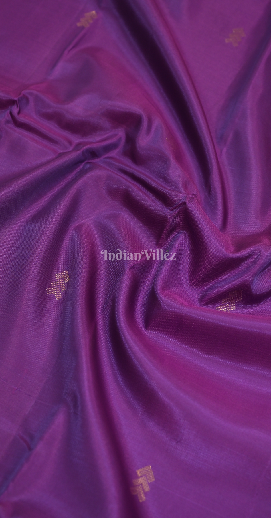 Purple Golden Floral Pure Brocade Kanjivaram Silk Saree 