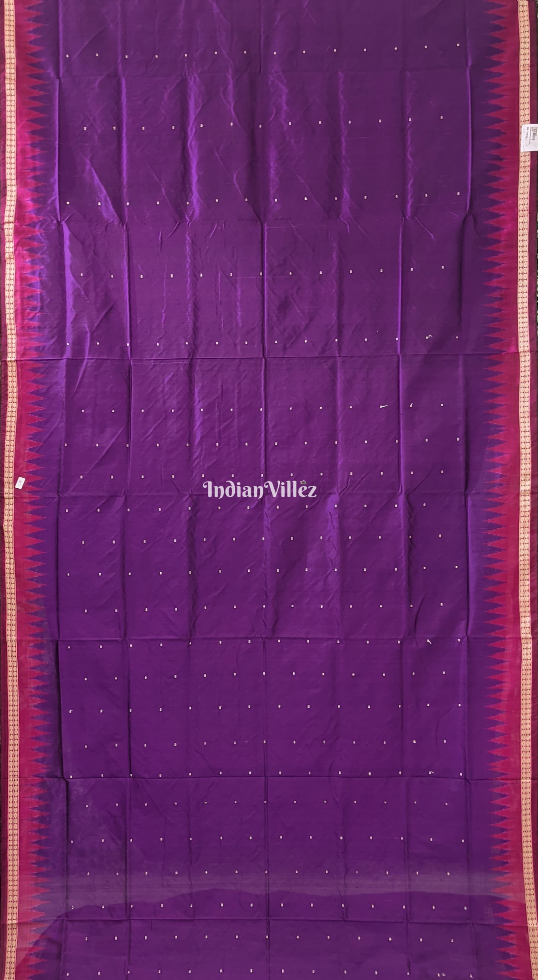 Purple Pink Sambalpuri Bomkai Silk Saree with Pasapali Anchal