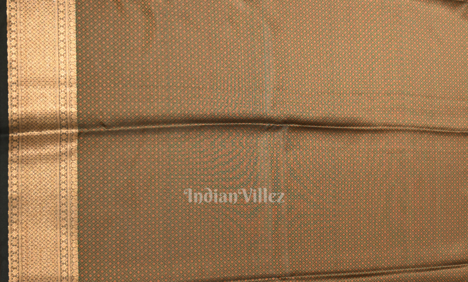 Mehendi Green Dual Tone Tanchoi Silk Banrasi Saree 