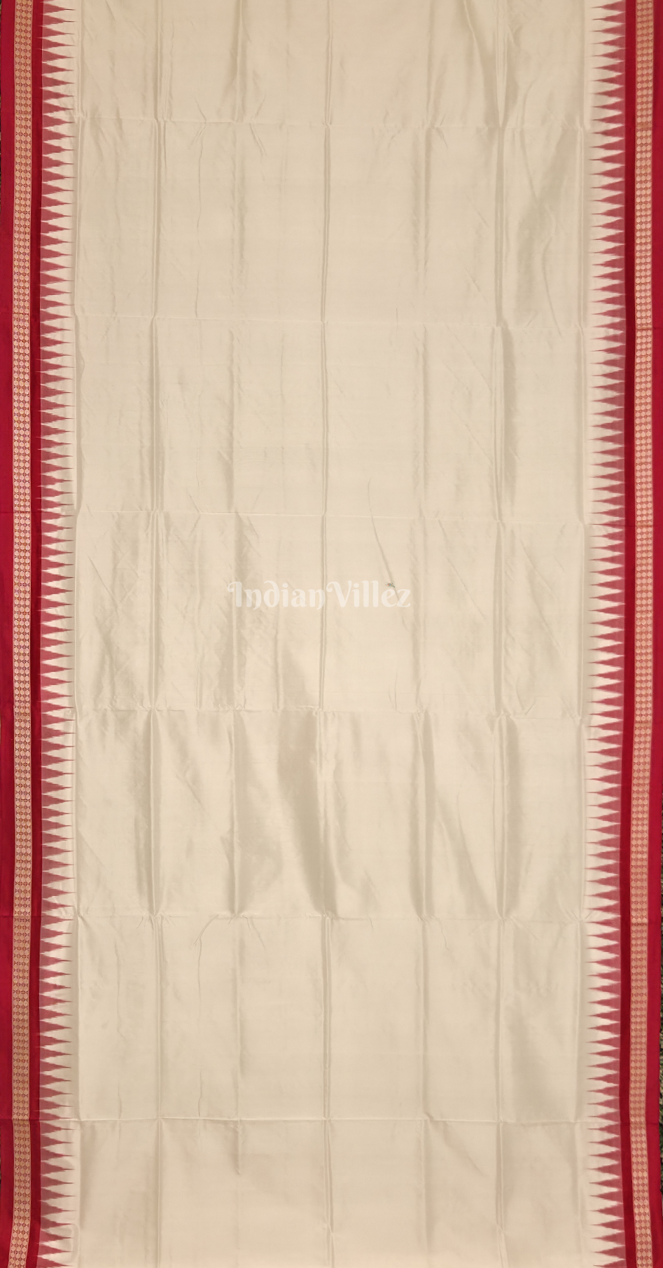 Exclusive White Red Odisha Ikat Bomkai Sambalpuri Silk Saree
