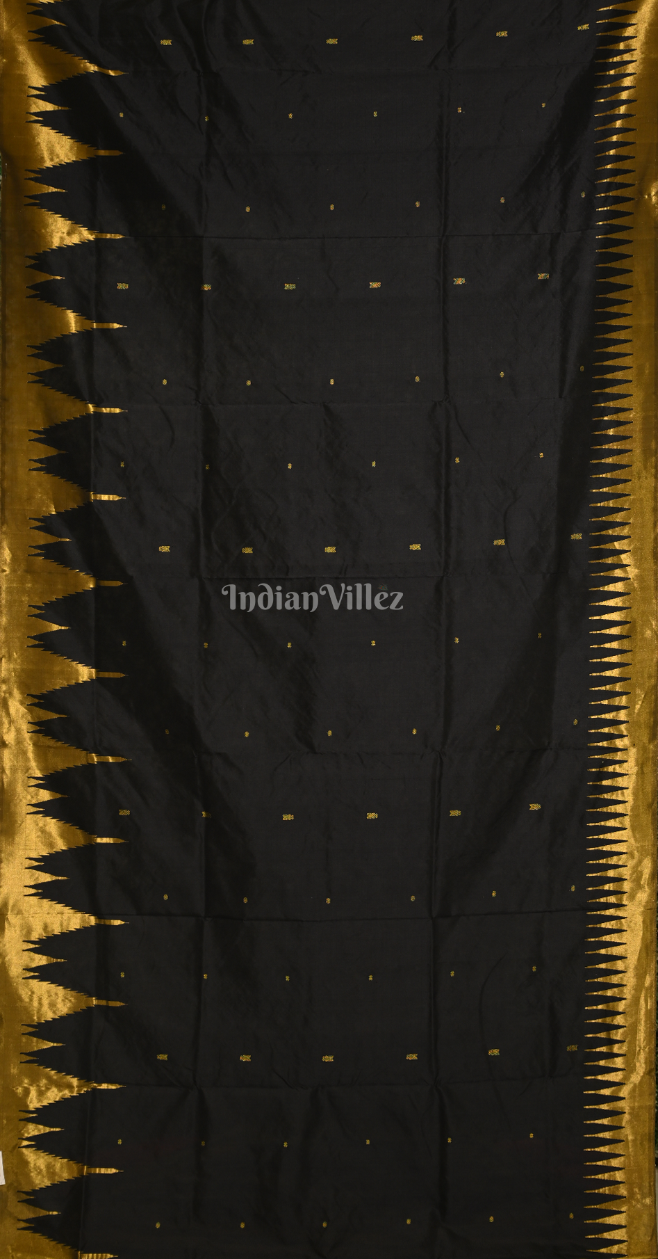Golden Black Red Half Tissue Sambalpuri Silk Saree with Doli Barat Anchal 