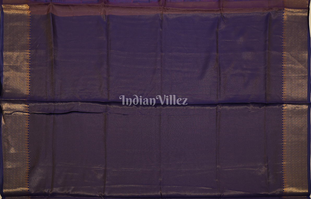 Purple Pure Two Tone Organza Weaving Banarasi Saree