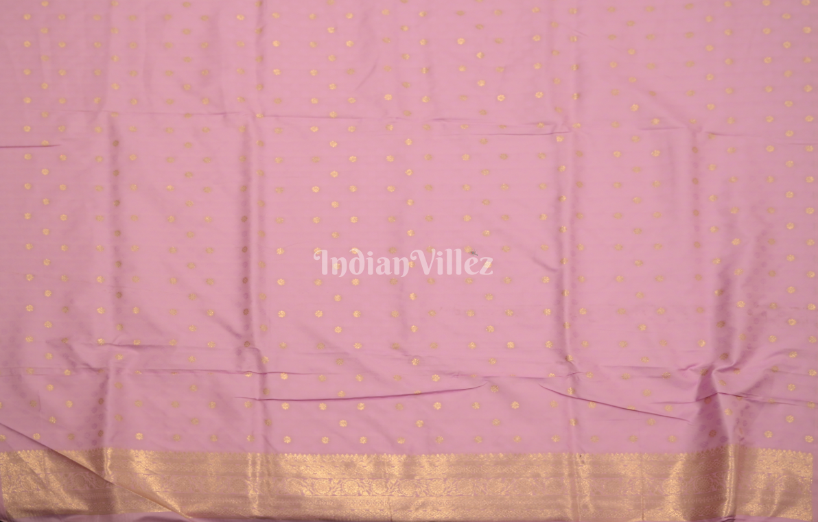 Beige Pink Pure Tissue Kanjivaram Silk Saree