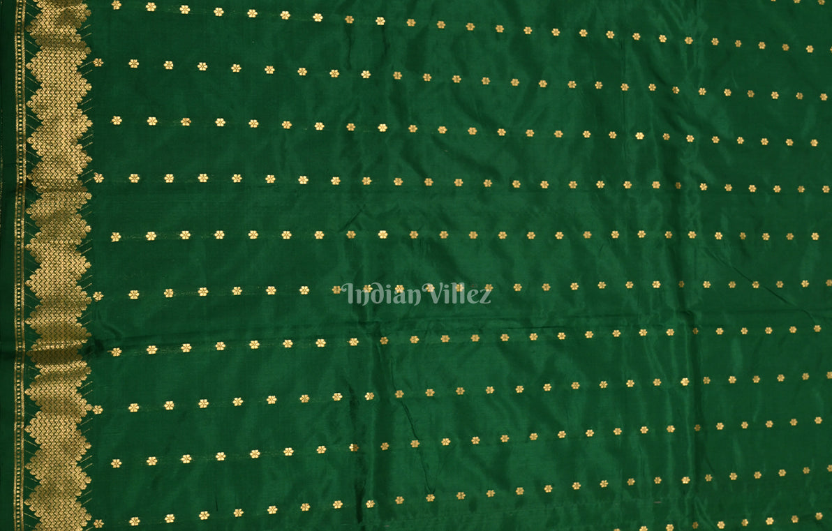 Forest Green Pure Katan Silk Banarasi Saree 