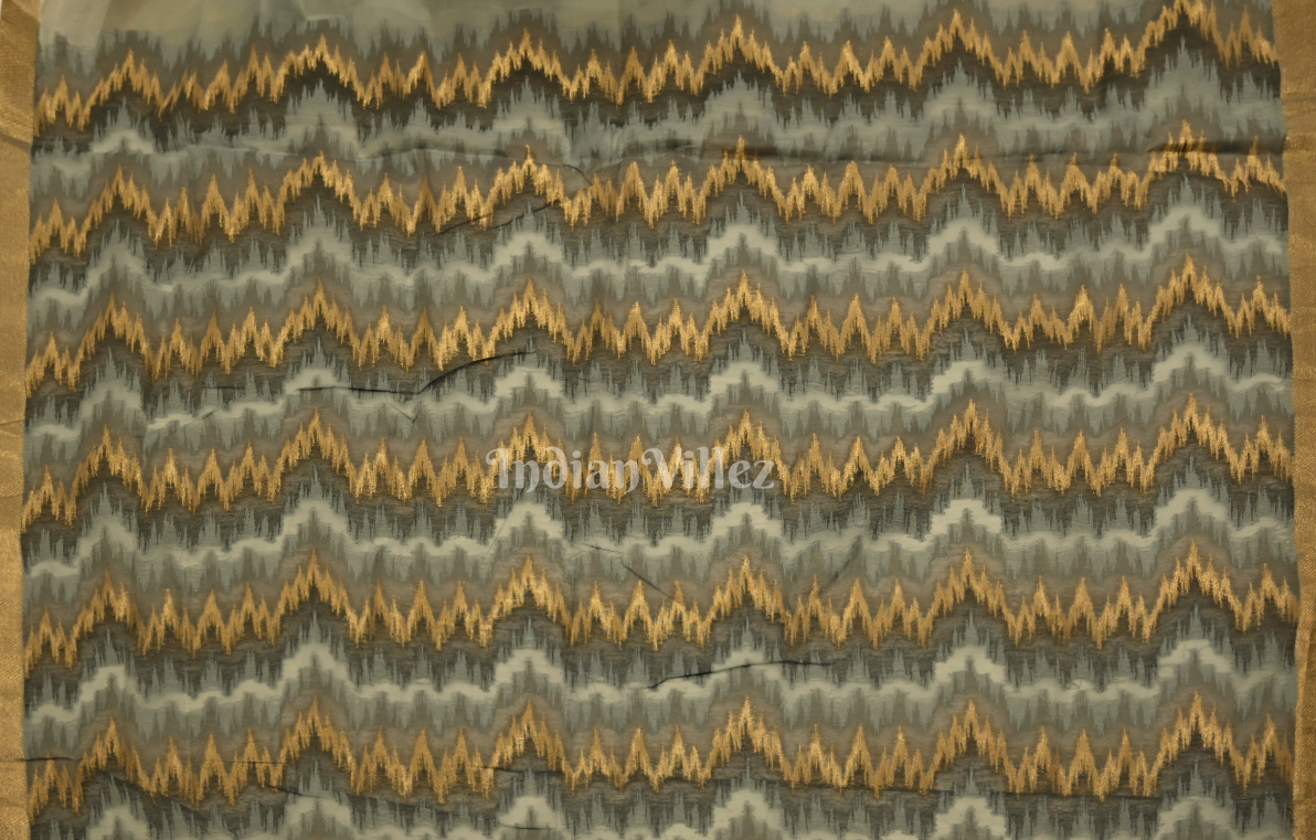 Grey Spun Weaving Silk Saree
