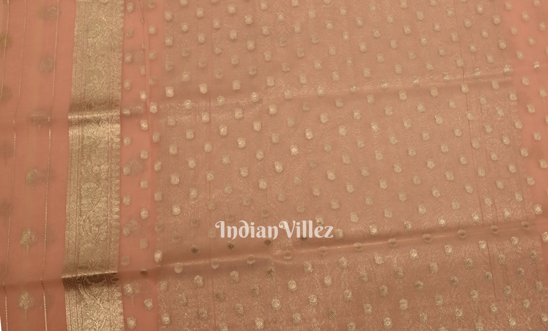 Baby Pink Chanderi  Silk Banarasi Saree