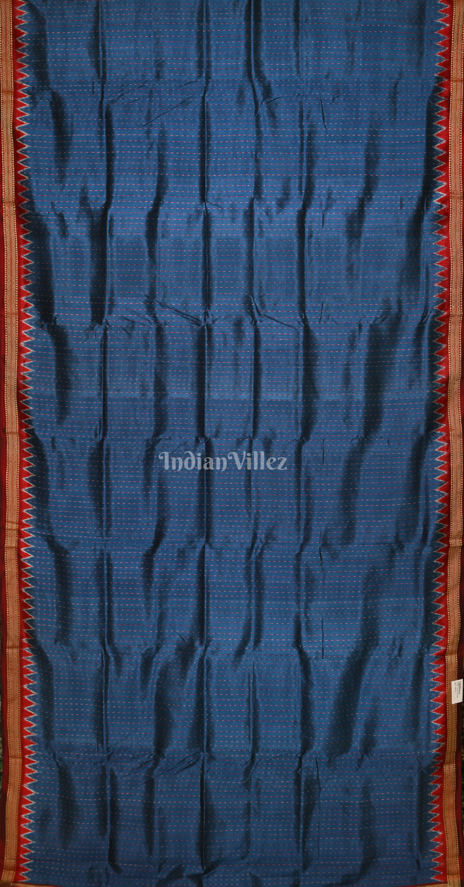 Blue Maroon Odisha Ikat Khandua Silk Saree with Pasapali Anchal 