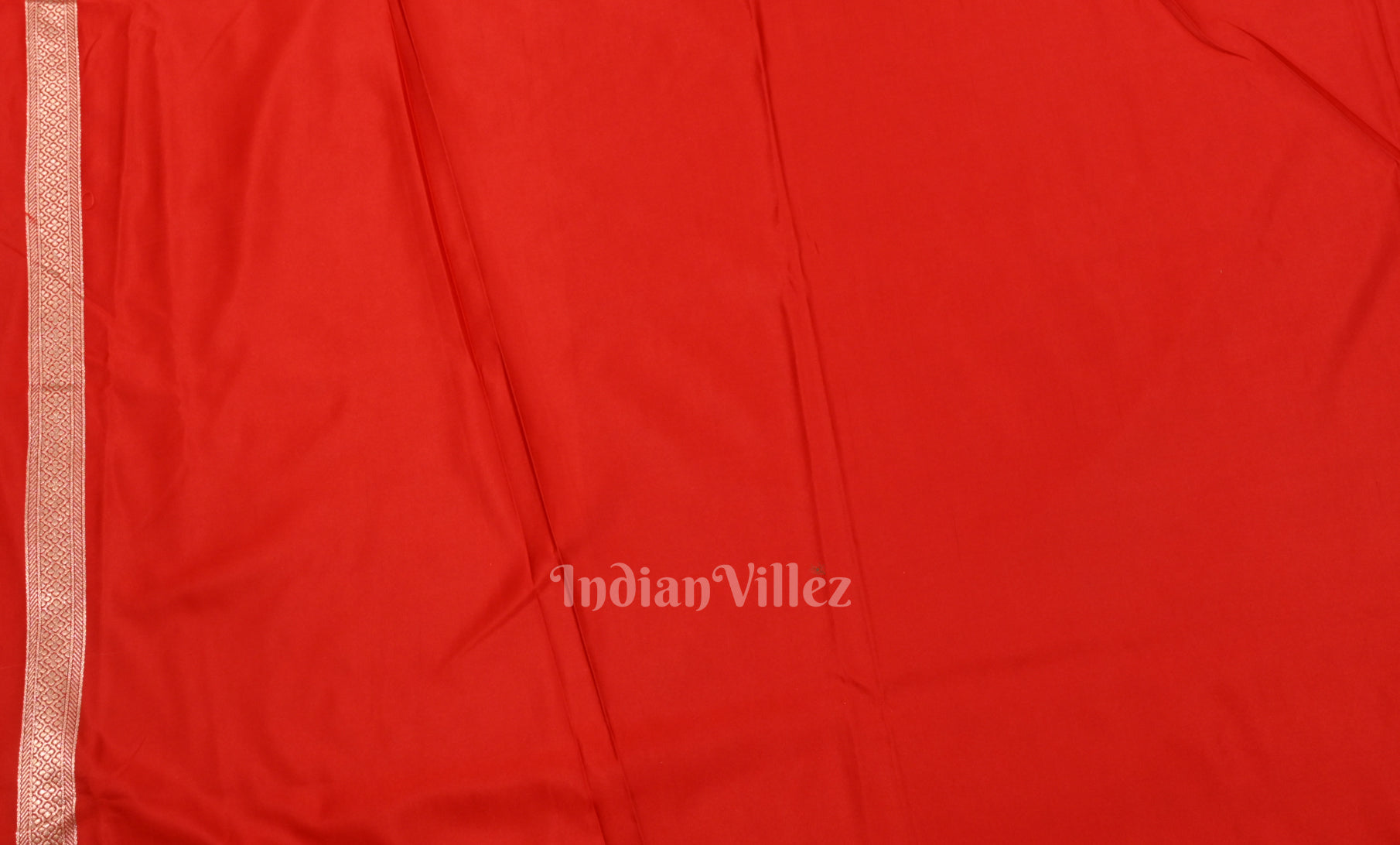Deep Red Pure Mashru Satin Silk Banarasi Saree