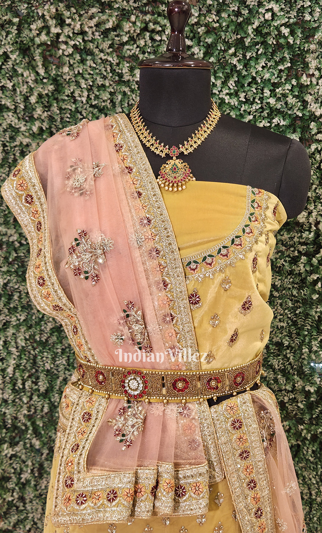 Exlusive Designer  Yellow Peach Lehenga Choli With Dupatta 