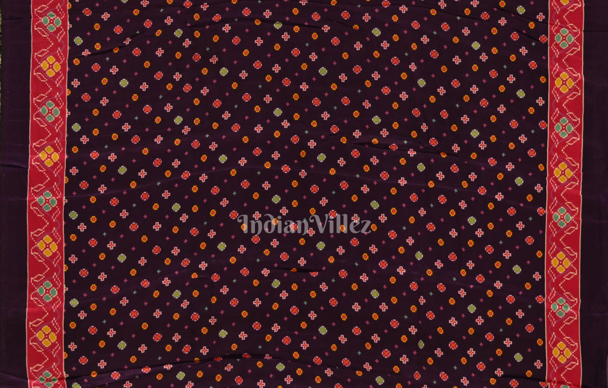 Red Purple Digital Print Gajji Silk Saree