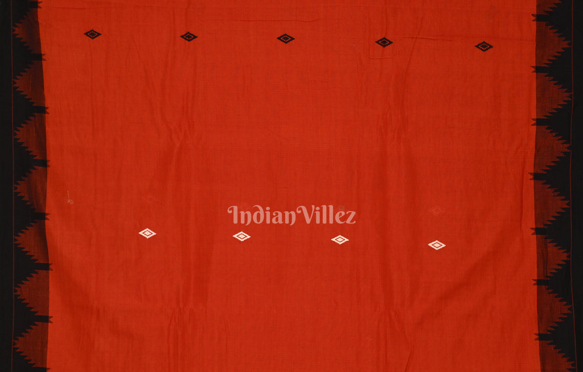 Red Black Odisha Handloom Natural Dye Kotpad Tussar Saree