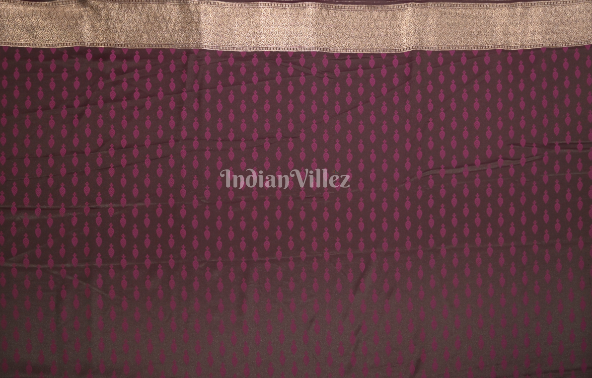 Purple Zari Banarasi Satin Silk Saree