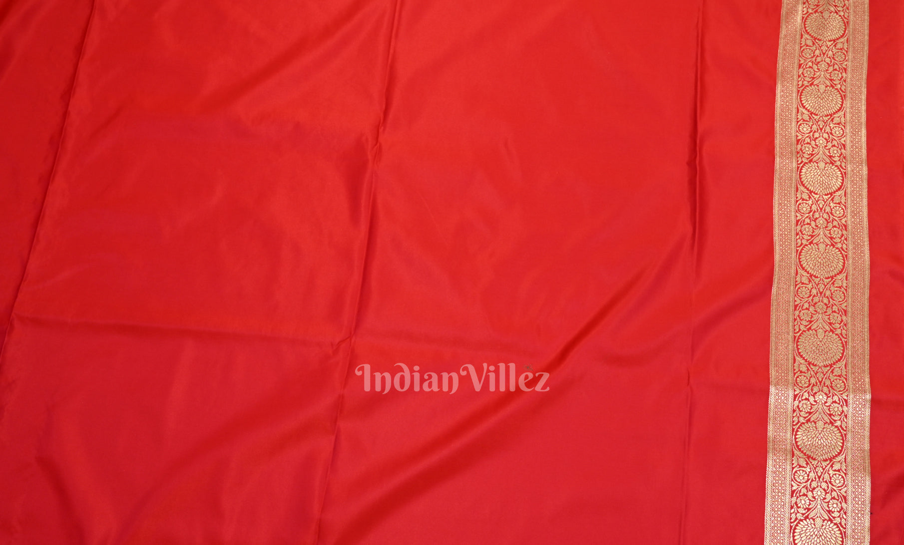 Red Butta Pure Mashru Satin Silk Banarasi Saree 