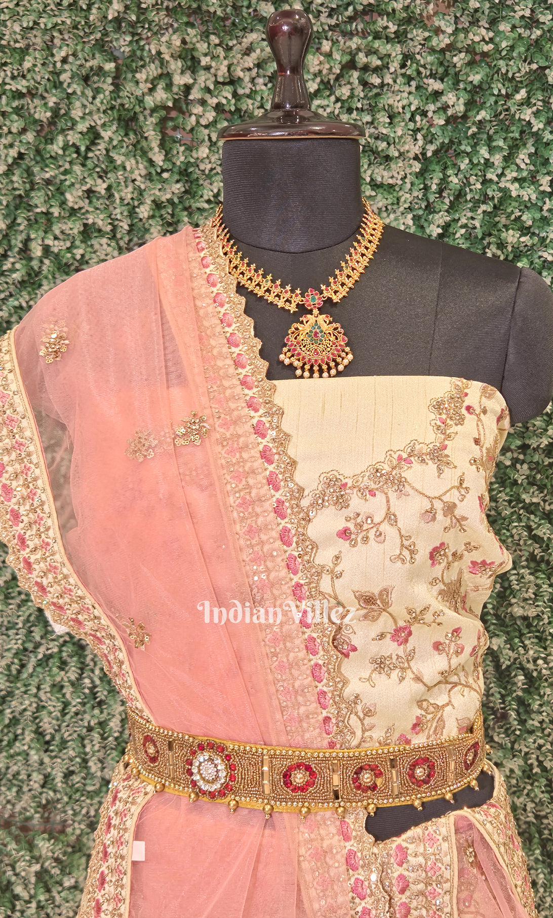 Exlusive Designer off White Peach Pink Lehenga Choli With Dupatta