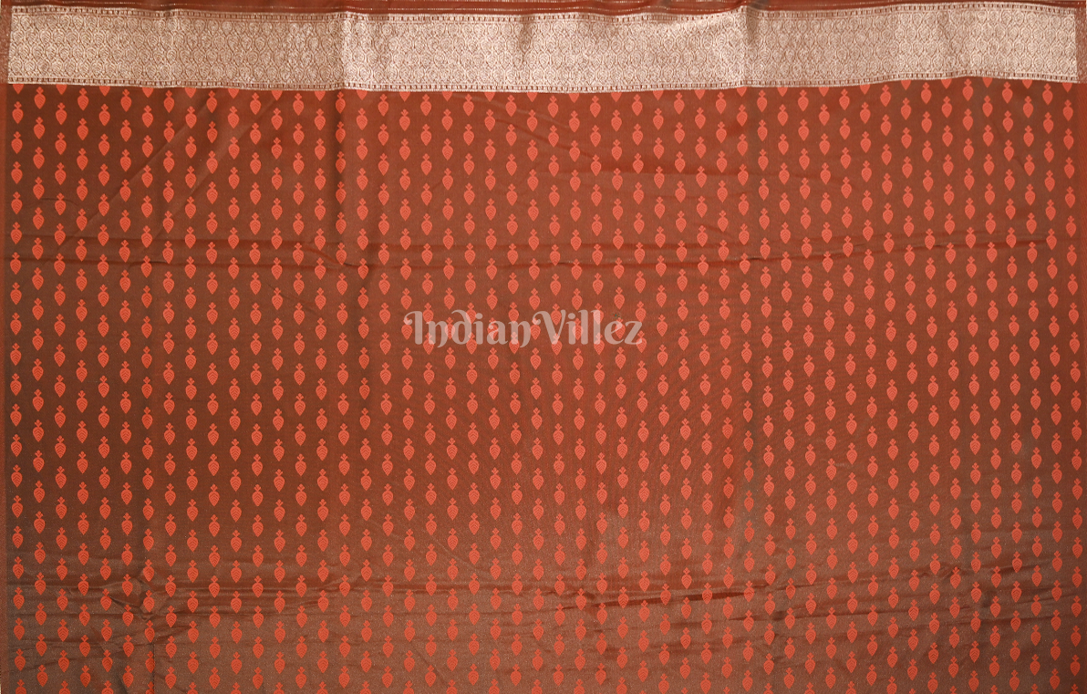 Maroon Zari Banarasi Satin Silk Saree
