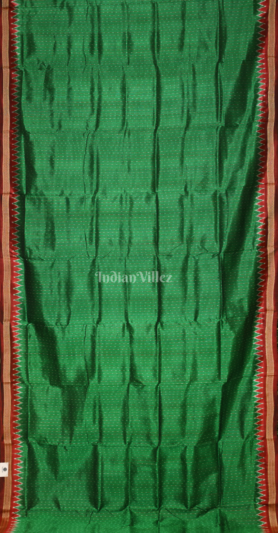 Green Red Odisha Ikat Khandua Silk Saree with Pasapali Anchal