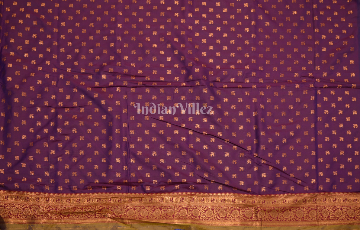 Golden Yellow Chaap Weaving Silk Saree