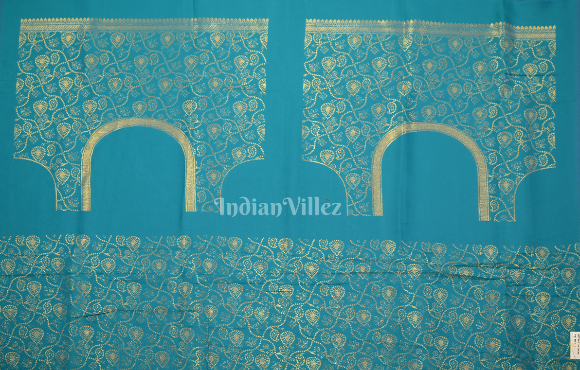 Sky Blue Weaving Silk Saree With Heavy Blouse