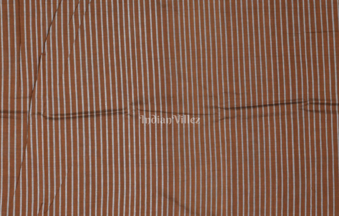 Orange Coffee Butterfly Theme Odisha Ikat Sambalpuri Cotton Saree 