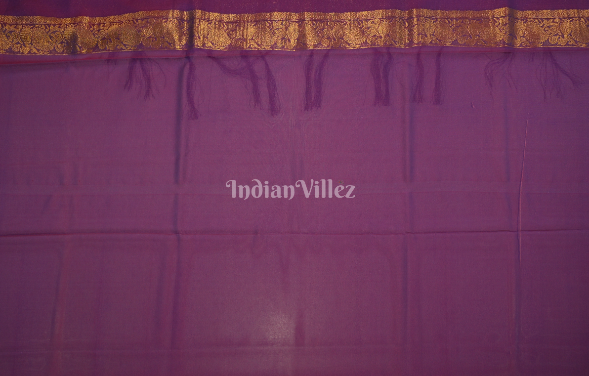 Purple Two Tone Chinon Woven Banarasi Silk Saree 