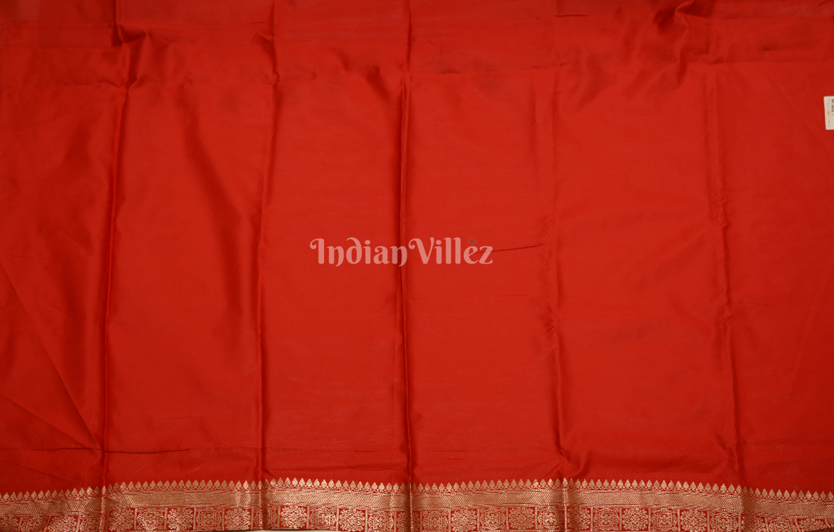 Mustard Yellow Red Ikat Saree with Zari Border Tussar Silk